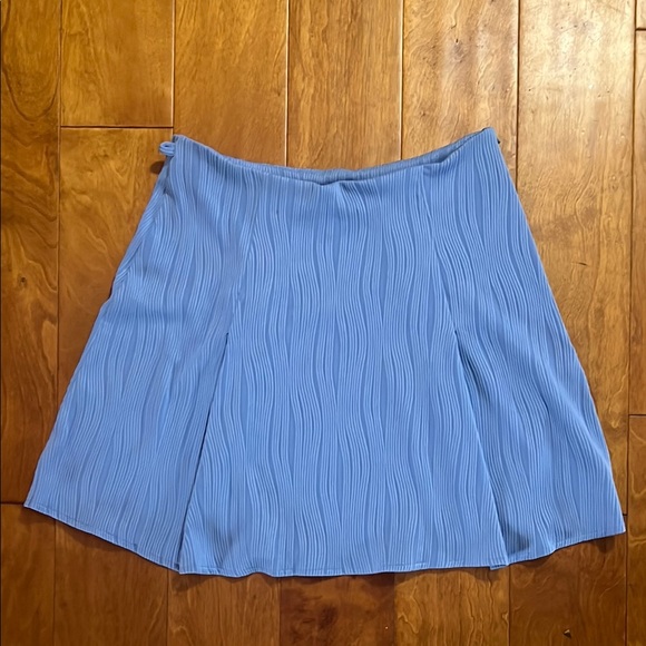 Cider Periwinkle Blue Geometric Textured A-line Mini Skirt Size M Pastel Coastal - Picture 1 of 6
